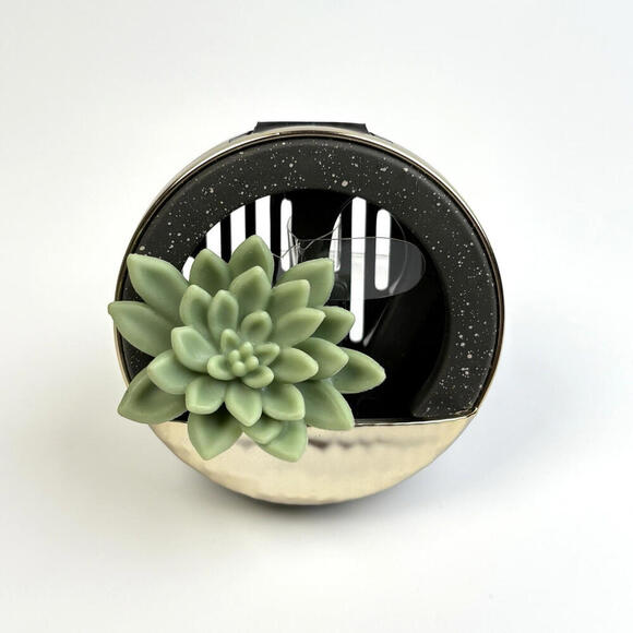 BATH & BODY WORKS SUCCULENT PLANTER CAR VISOR CLIP WITH RUBERY TEXTURE LEAFS NEW - Picture 1 of 3